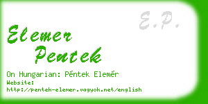 elemer pentek business card