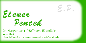 elemer pentek business card